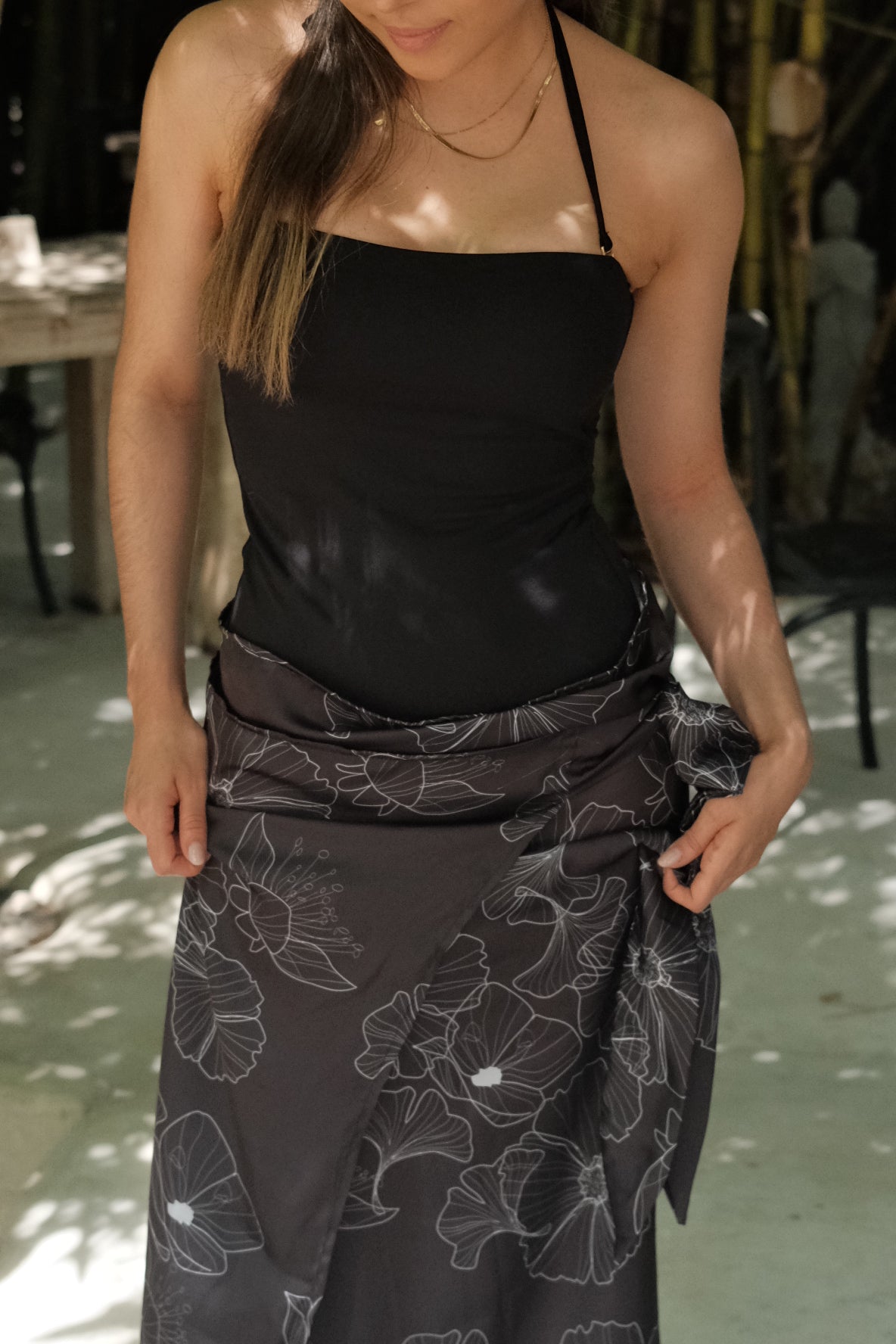 pareo blanco y negro